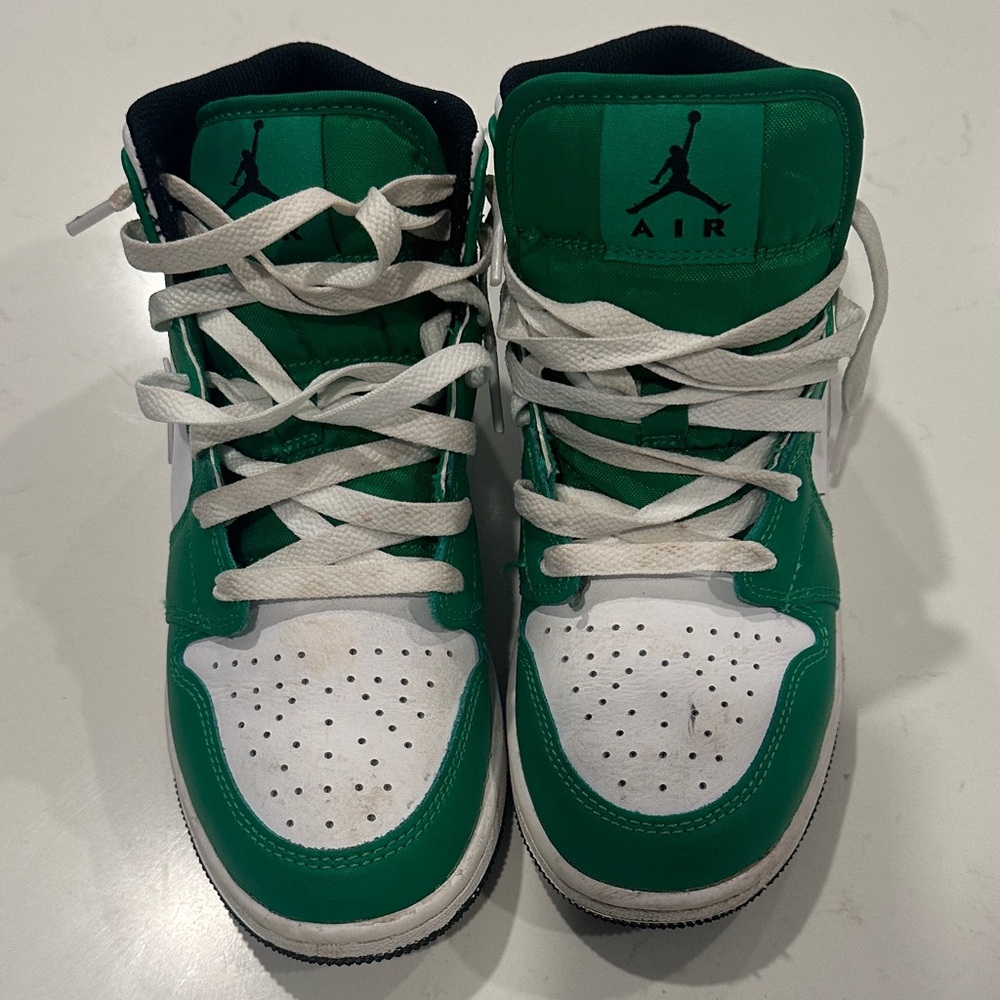 Kids Nike Air Jordan’s Green and White Sneakers